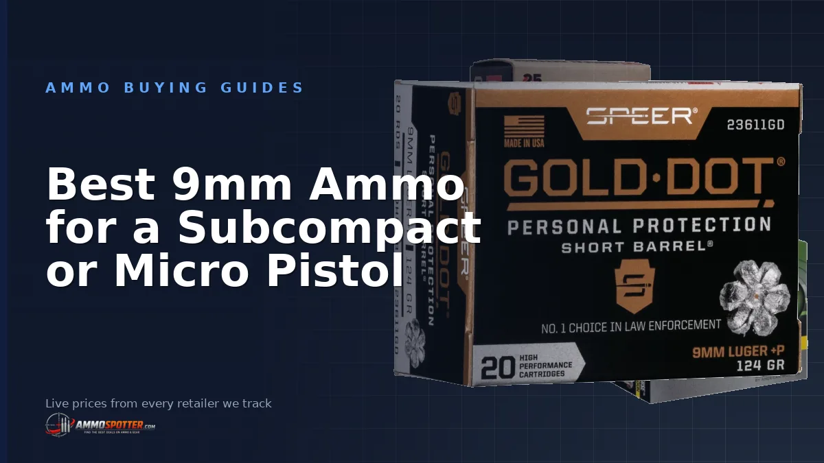 Best 9mm Ammo for a Subcompact or Micro Pistol: Short-Barrel Loads on Live Prices