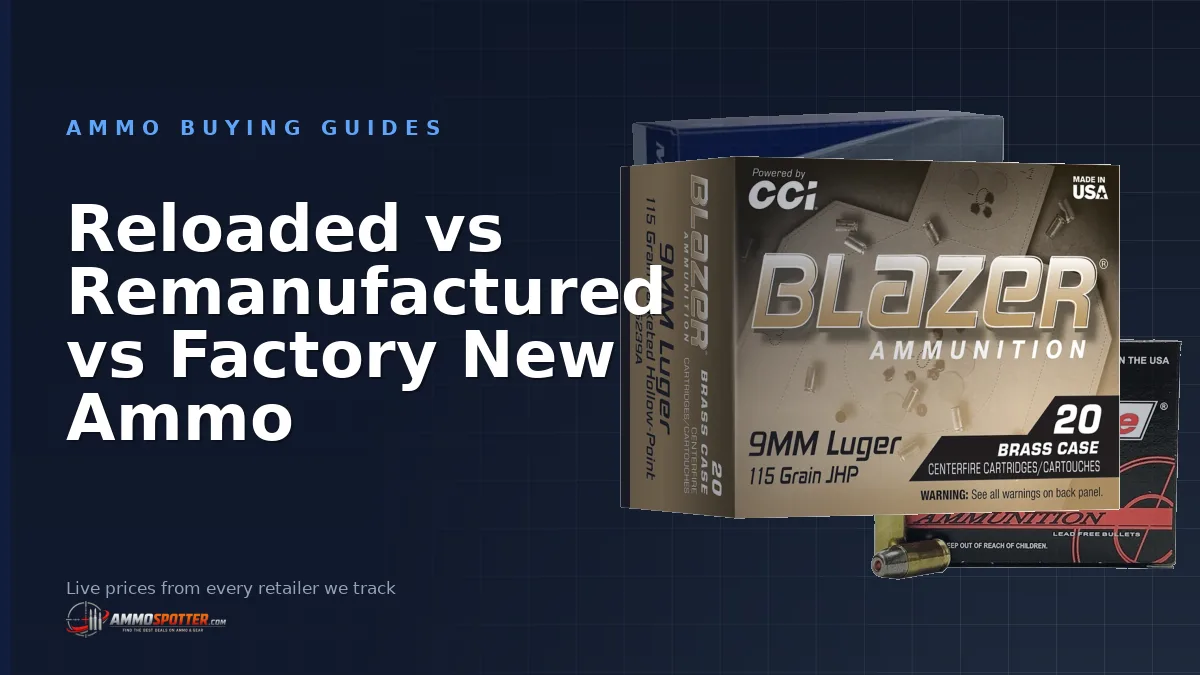 Reloaded vs Remanufactured vs Factory New Ammo