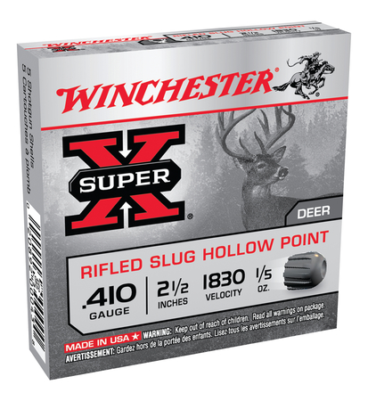 Winchester 410 2.5" 1/5oz Rifled Slug Super-X Ammunition 5rds - X41RS5
