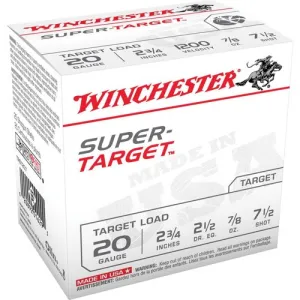 WINCHESTER AMMO 20Ga 2-3/4" #7.5 Super-Target 7/8 oz 100rd