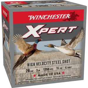WINCHESTER AMMO 28Ga 3" #4 XPert HV Steel Pheasant Duck 3/4oz 25rd