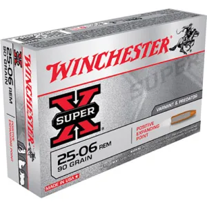 WINCHESTER AMMO 25-06 Rem 90Gr SuperX Posiive Expanding Point 20