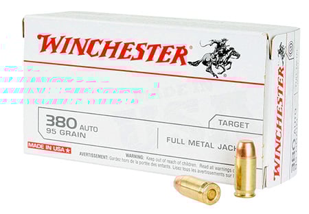 Winchester USA 380 Auto/ACP 95gr FMJ Ammunition 100rds Value Pack - USA380VP