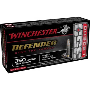 WINCHESTER Defender 350 Legend 160gr Bonded Projected Hollow Point Ammunition | 20 Rounds