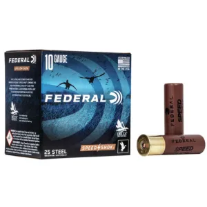 FEDERAL AMMO Speed-Shok Waterfowl 10 Gauge 3-1/2" 1-1/2oz #BB Steel Shotgun Ammunition | 25 Rounds