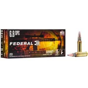 FUSION AMMO 6.8 SPC 115Gr MSR Soft Point 20rd