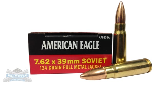 American Eagle 7.62x39mm 124gr FMJ Ammunition 20rds - AE76239A