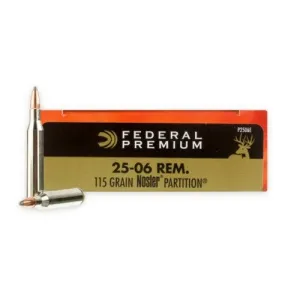 FEDERAL AMMO Vital-Shok 25-06 Rem 115Gr Nosler Partition Rifle Ammunition | 20 Rounds