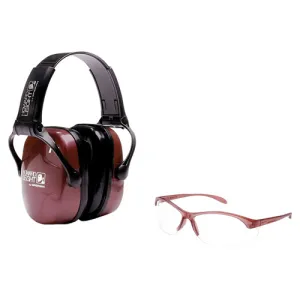 HOWARD LEIGHT Womans Shooting Safety Combo 25dB Dusty Rose/Blk