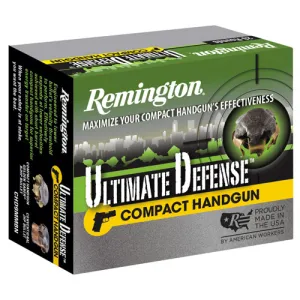 REMINGTON Ultimate Defense Compact 9mm 124gr Jacketed Hollow Point Ammunition | 20 Rounds
