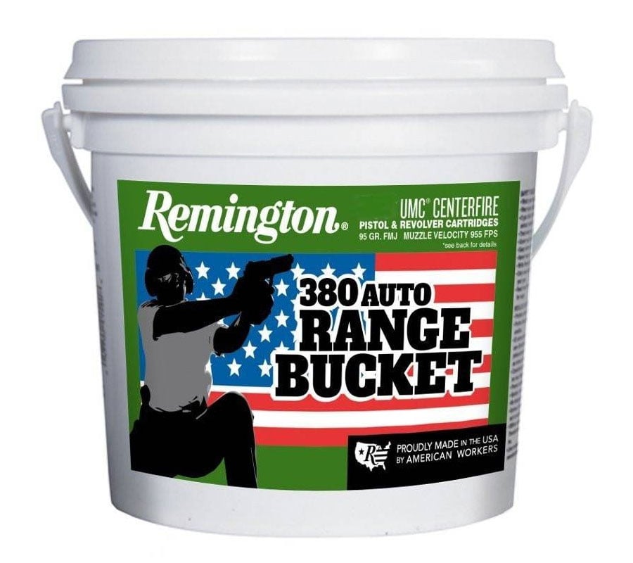 Remington UMC Range Bucket 95 gr FMJ 380 ACP Ammunition, 300 Rounds - R23978