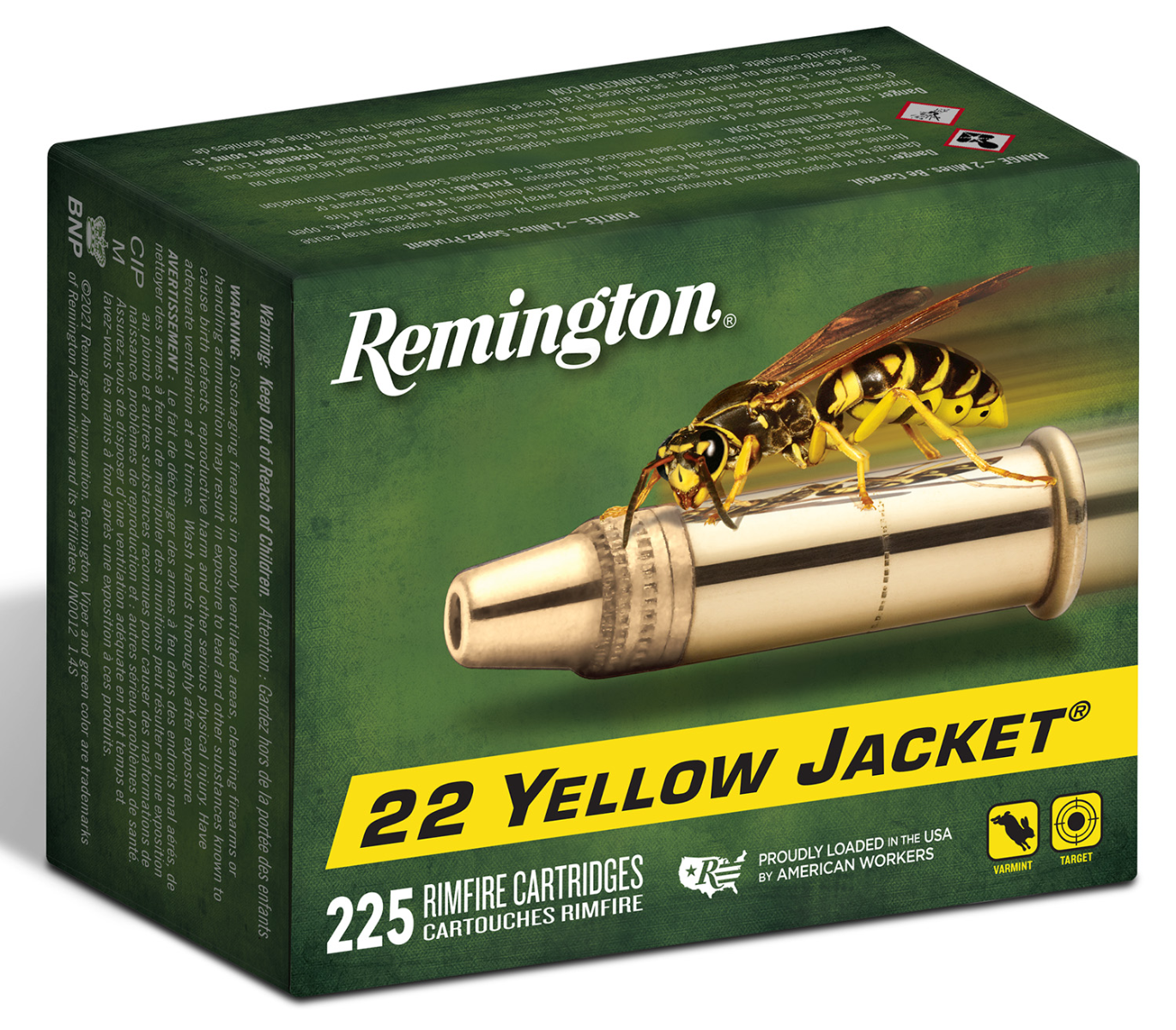 Remington Yellow Jacket 22 LR Ammo 33 Grain TCHP 225rds - YJ225