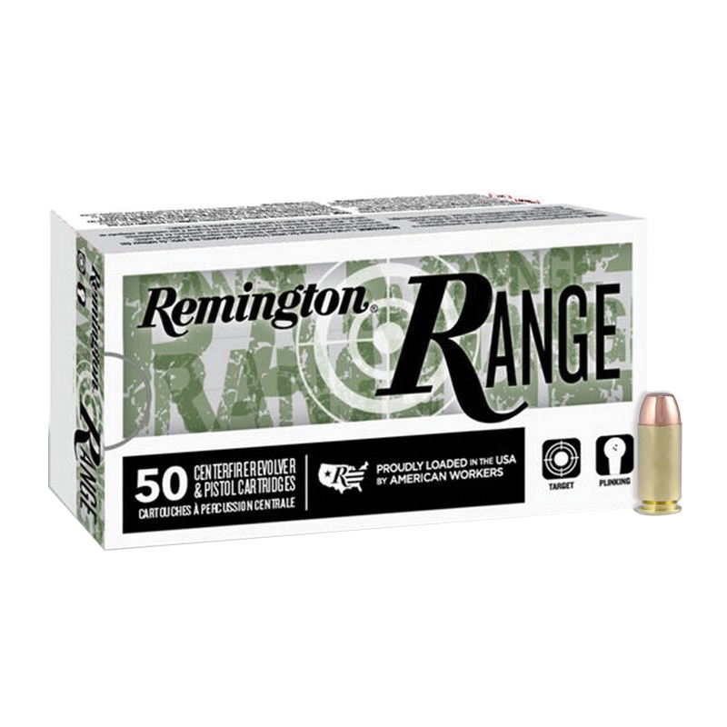 Remington Range .40 S&W 180 gr FMJ 50rds Handgun Ammo for Reliable Practice and Training - R27781