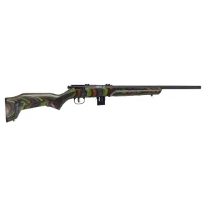SAVAGE ARMS 93 Minimalist 22 WMR 18" 10rd Bolt Rifle w/ Threaded Barrel - Green / Brown Laminate