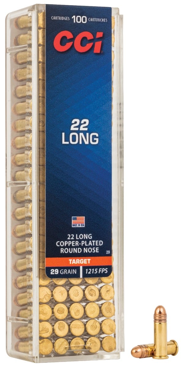 CCI Long HV 29 gr Copper-Plated Round Nose .22lr Ammo, 100/box - 0029