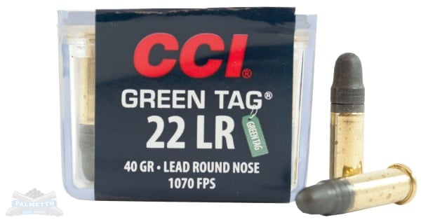 CCI .22 Long Rifle 40gr LRN Green Tag Ammunition 100rds - 0033