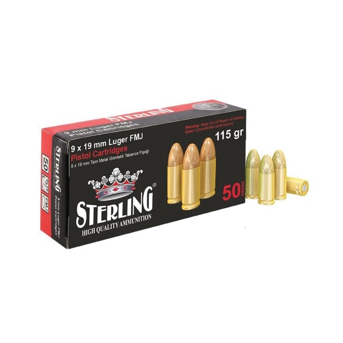 Sterling 9mm 115 gr FMJ 50rds