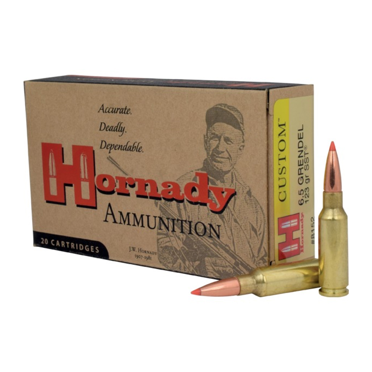Hornady Custom 6.5 Grendel 123 gr SST 20 Rounds Ammunition - 8152
