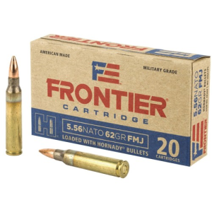 HORNADY 5.56 NATO Frontier 62Gr FMJ Ammo 20rd
