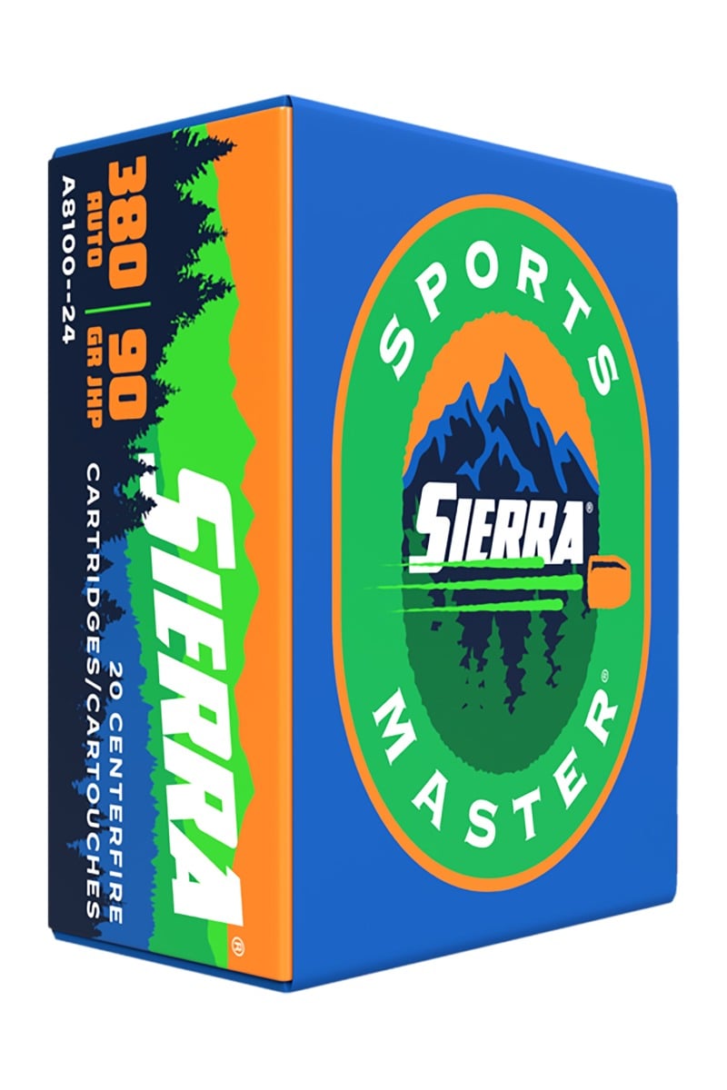 Sierra Sports Master .380 ACP 90 gr JHP Ammo, 20rds - A810024