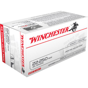 WINCHESTER AMMO 22-250 Rem 45Gr USA JHP 40rd