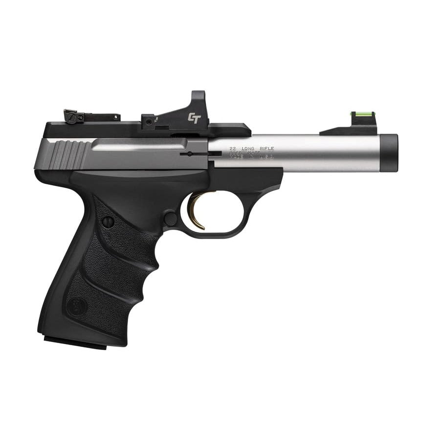 Browning Buck Mark Micro Bull Stainless Red-Dot Suppressor-Ready .22LR 4" 10rds Pistol, Black - 051595490