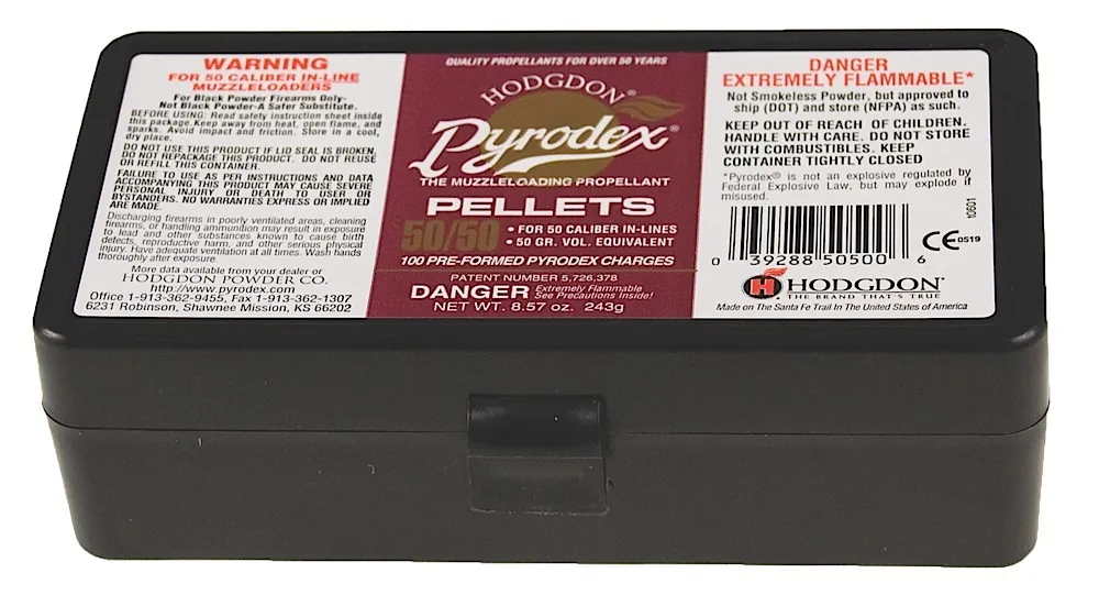 Hodgdon Pyrodex .50 50 gr Muzzle Loading Pellet, 100/box - P5050