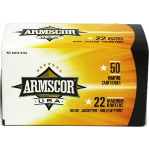 ARMSCOR 22 WMR 40Gr Jacketed Hollow Point Ammunition | 50 Rounds