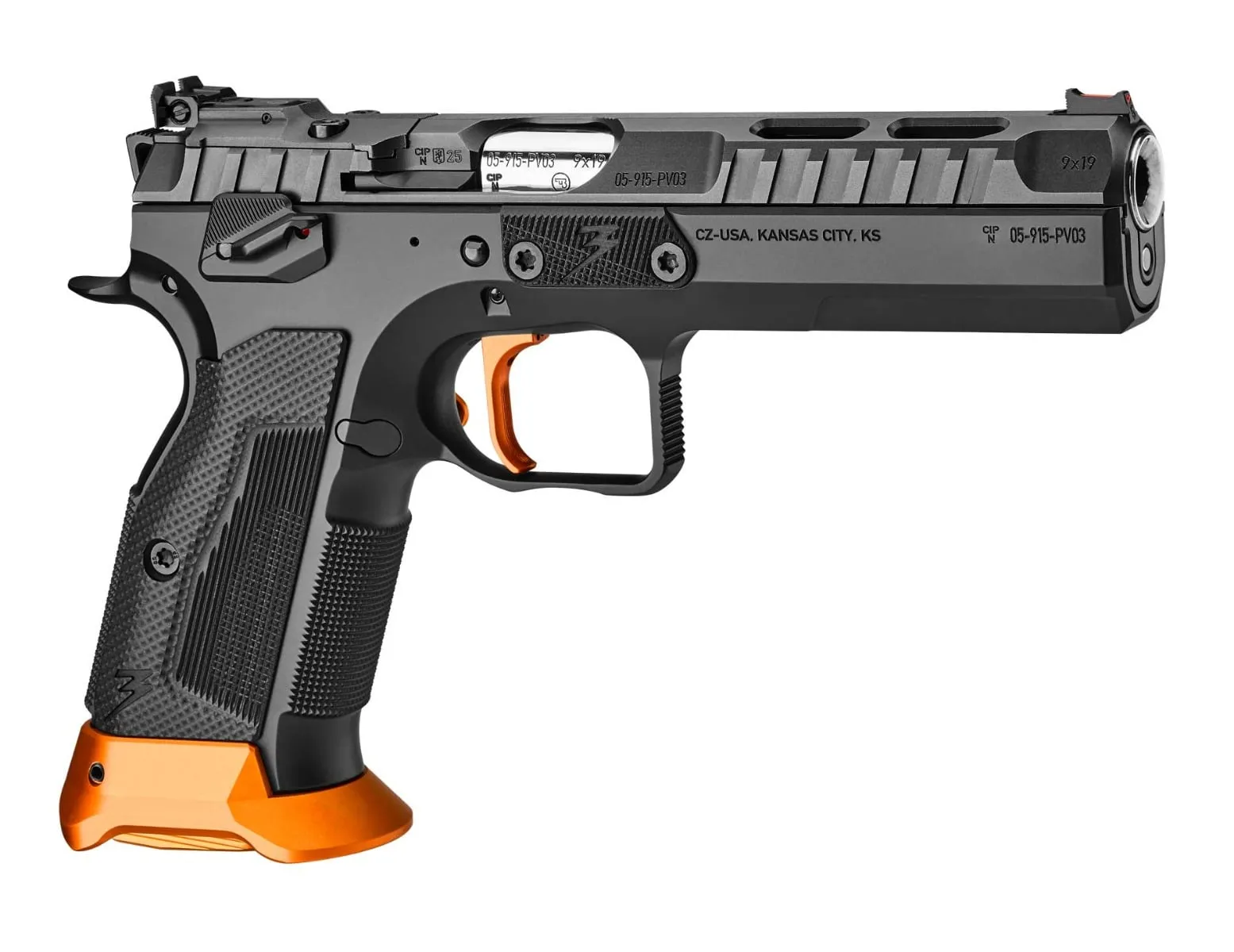 CZ TS 3 Orange / Black 9mm 5.2 Barrel 20-Rounds