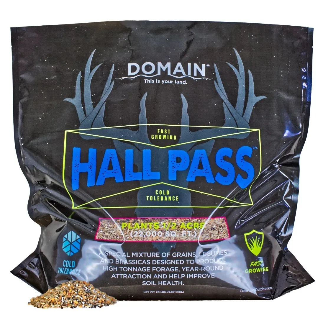Domain Outdoors Hall Pass Food Plot Seed Mix, 20 lb - HPFP20