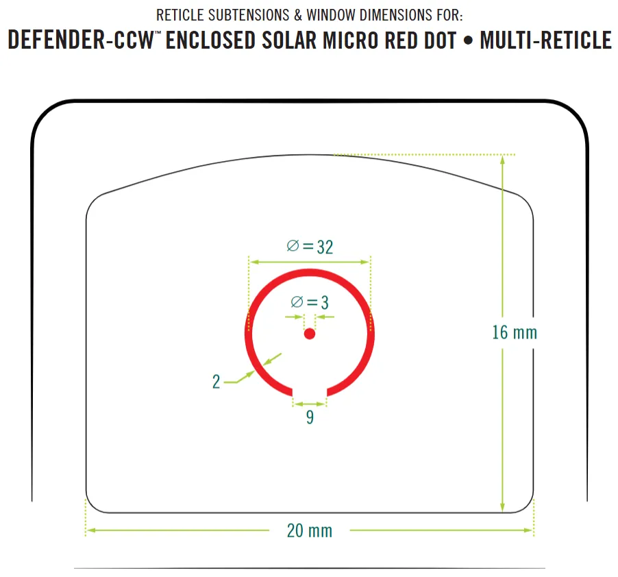 Vortex - Defender-CCW Enclosed Solar Micro Red Dot - Tan - DFCCW-MRD3-E-T