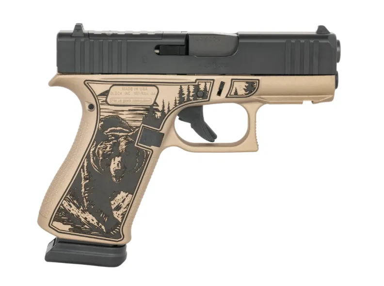 Glock G43X Tan / Black Bear 9mm 3.41 GMB Barrel 15-Rounds OR