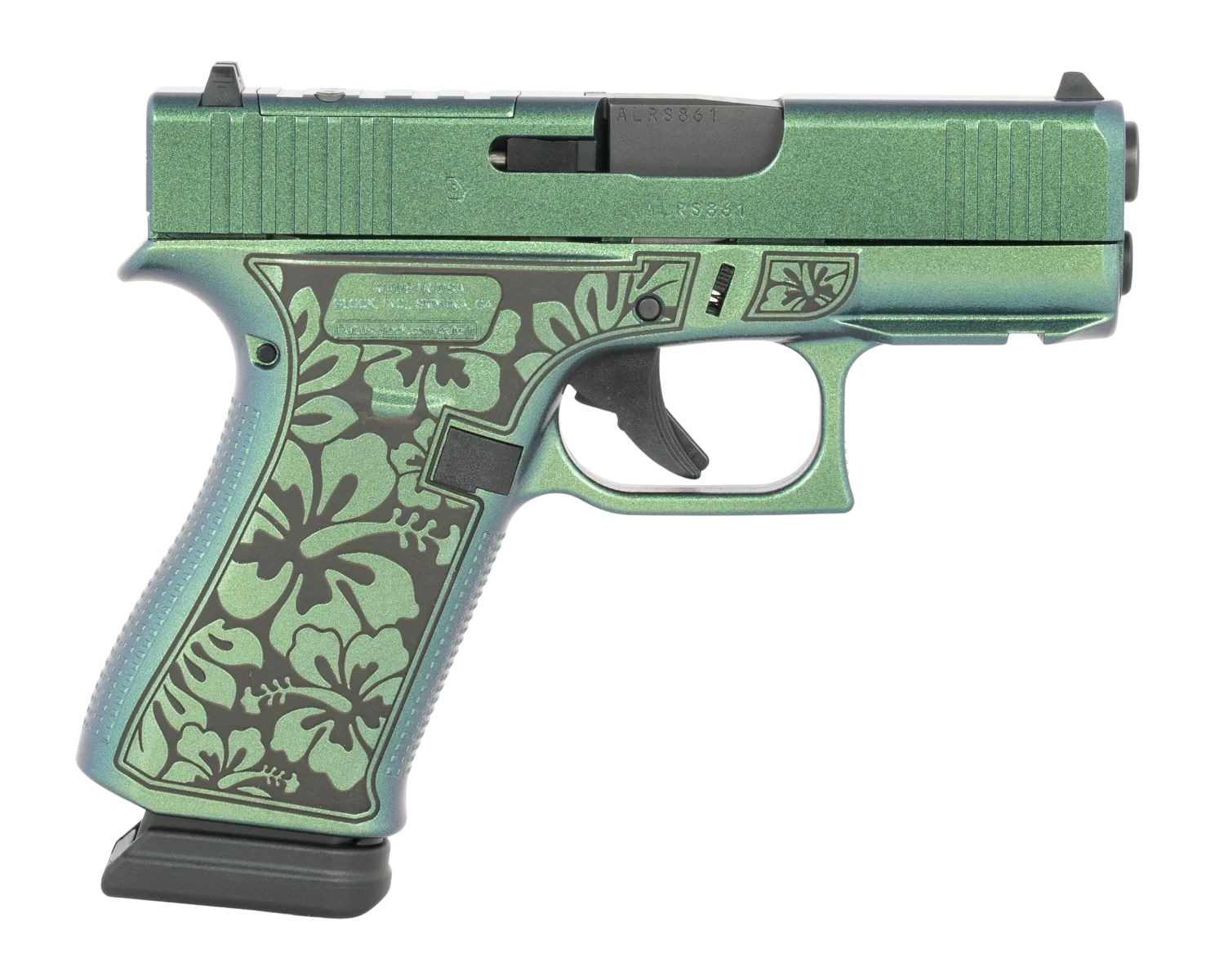 Glock 43X Lime Green / Black 9mm 3.41 Barrel 15-Rounds OR