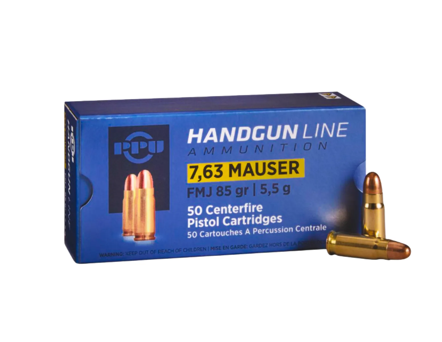 PPU USA 7.63 Mauser 85 gr FMJ 50rds