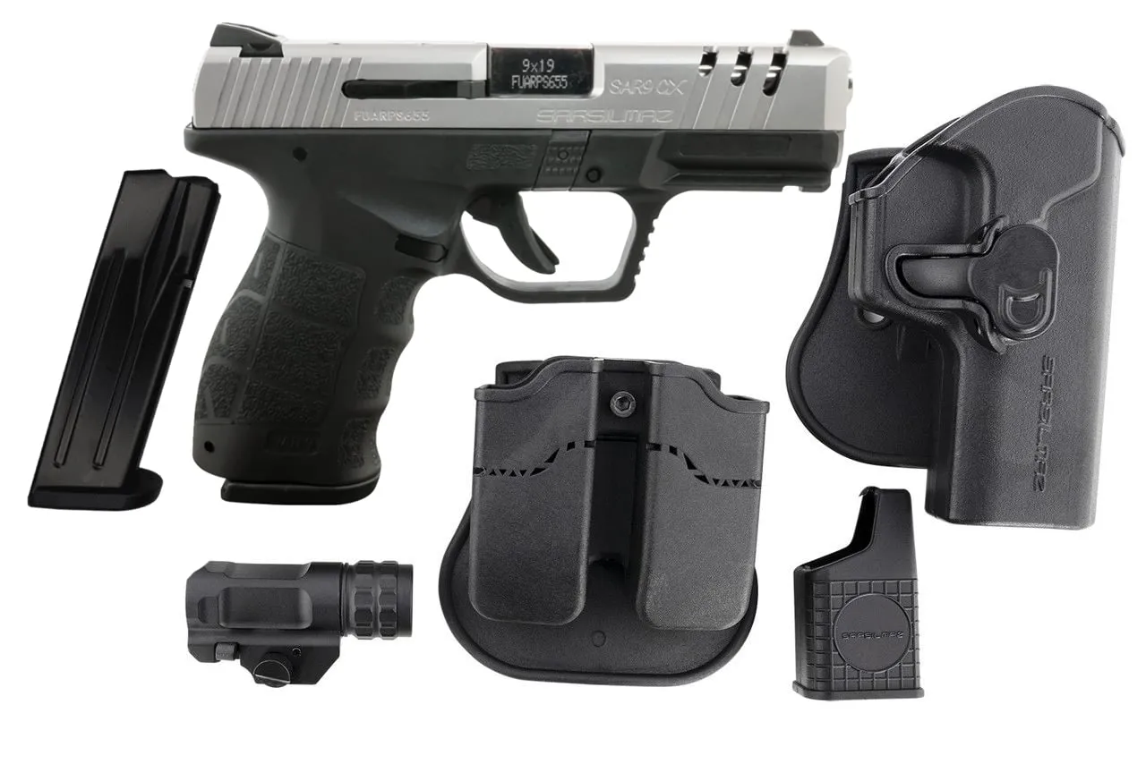 SAR USA SAR9X C Stainless / Black 9mm 4 Barrel 15-Rounds