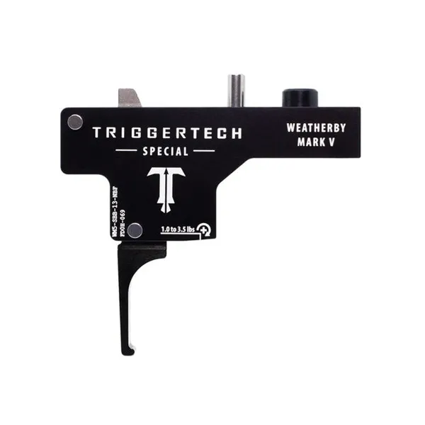 Triggertech Special (1-3.5 lb) Flat Lever Trigger for Weatherby Mark V, Clean Black - WM5SBB13NBF