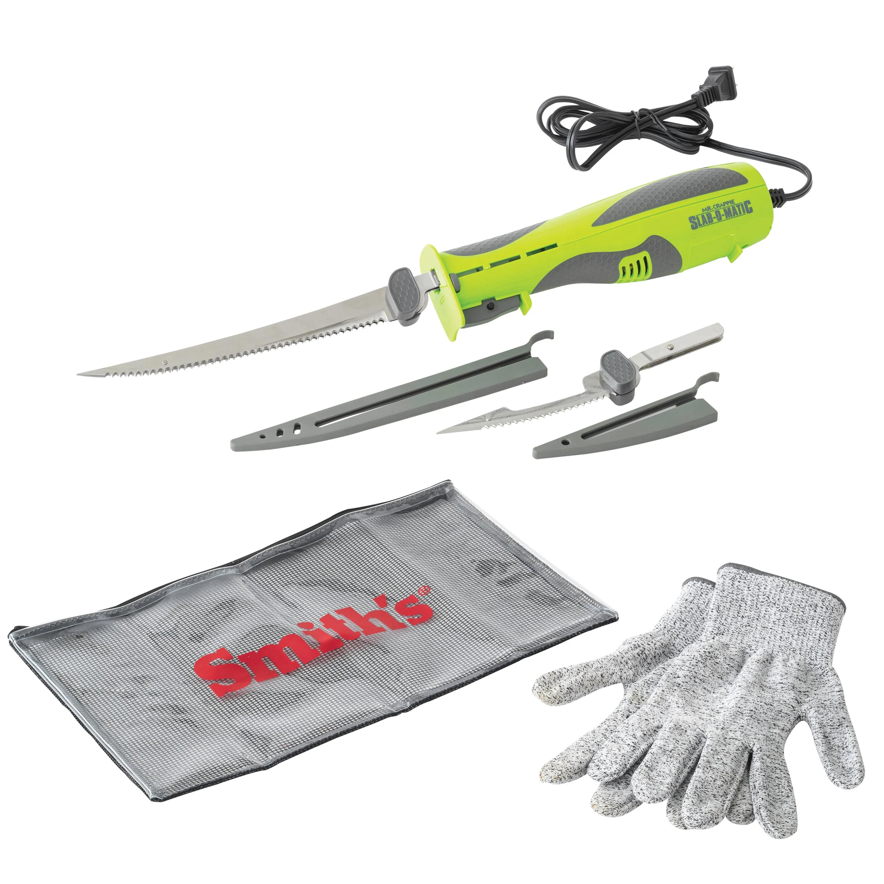 Smiths Products Mr. Crappie, Slab-O-Matic Electric Fillet Knife, Gray/Green - 51207