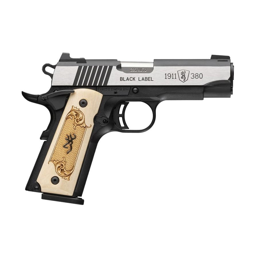 Browning 1911-380 Medallion Maple Compact .380 ACP 3.63" 8rds Pistol, Black - 051999492