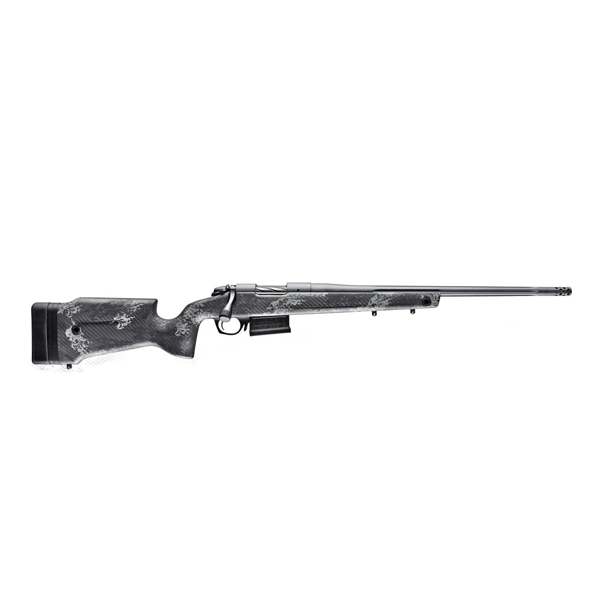 Bergara B-14 Squared Crest .22-250 Remington Bolt Action Rifle, Black and Gray - B14S754