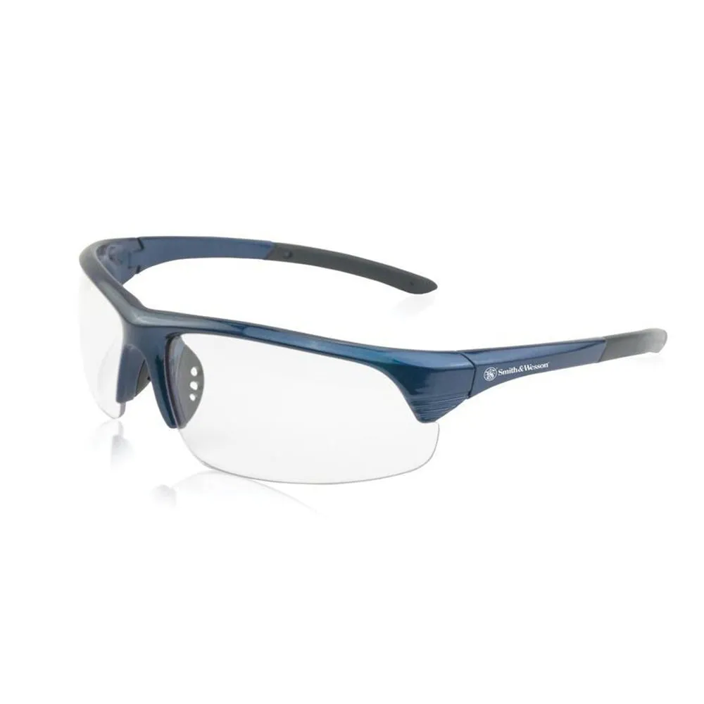 Smith & Wesson Corporal Half Frame Shooting Glasses, Blue/Clear