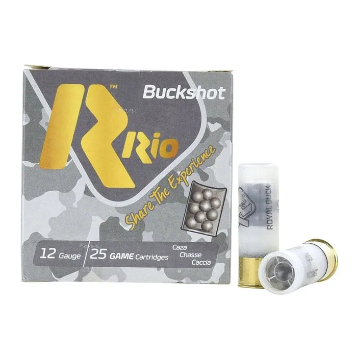 Rio Ammunition Royal Buck 12 GA-2.75 #1 Buck 9 Pellet 25-Rounds