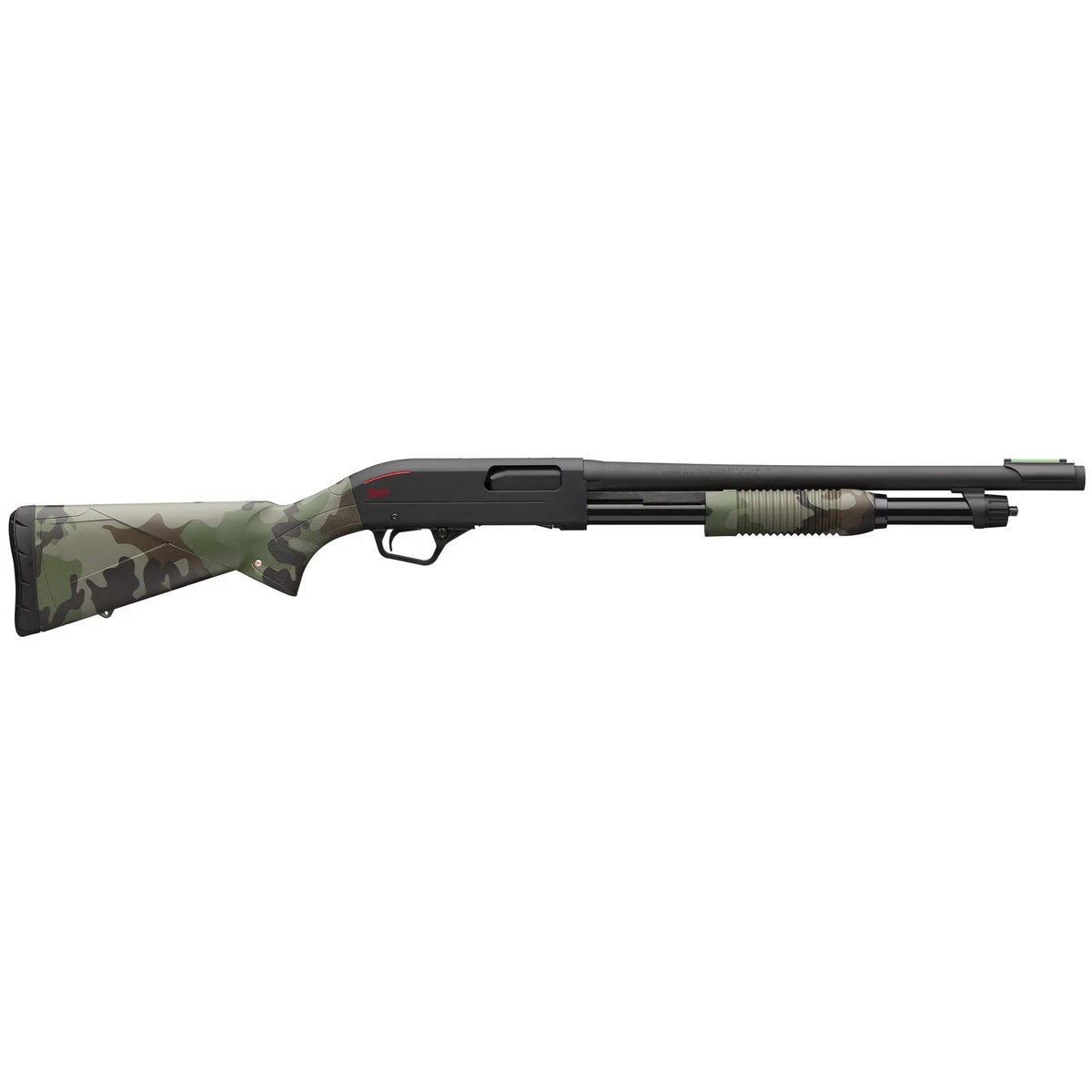 Winchester SXP Hybrid Defender Woodland 12 Gauge 18" Pump Action, Woodland Camouflage