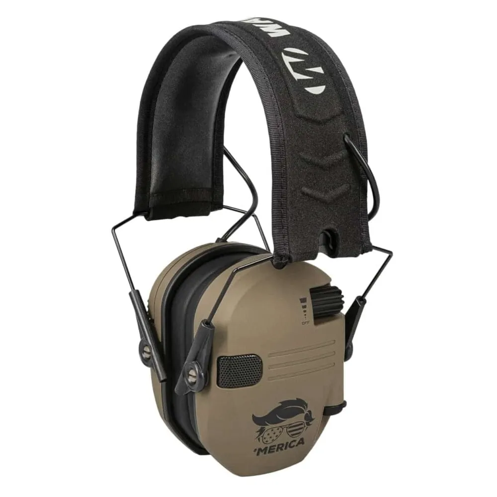 Walkers Game Ear Razor Merica Muffs Flat Dark Earth Over the Head Electronic Earmuffs