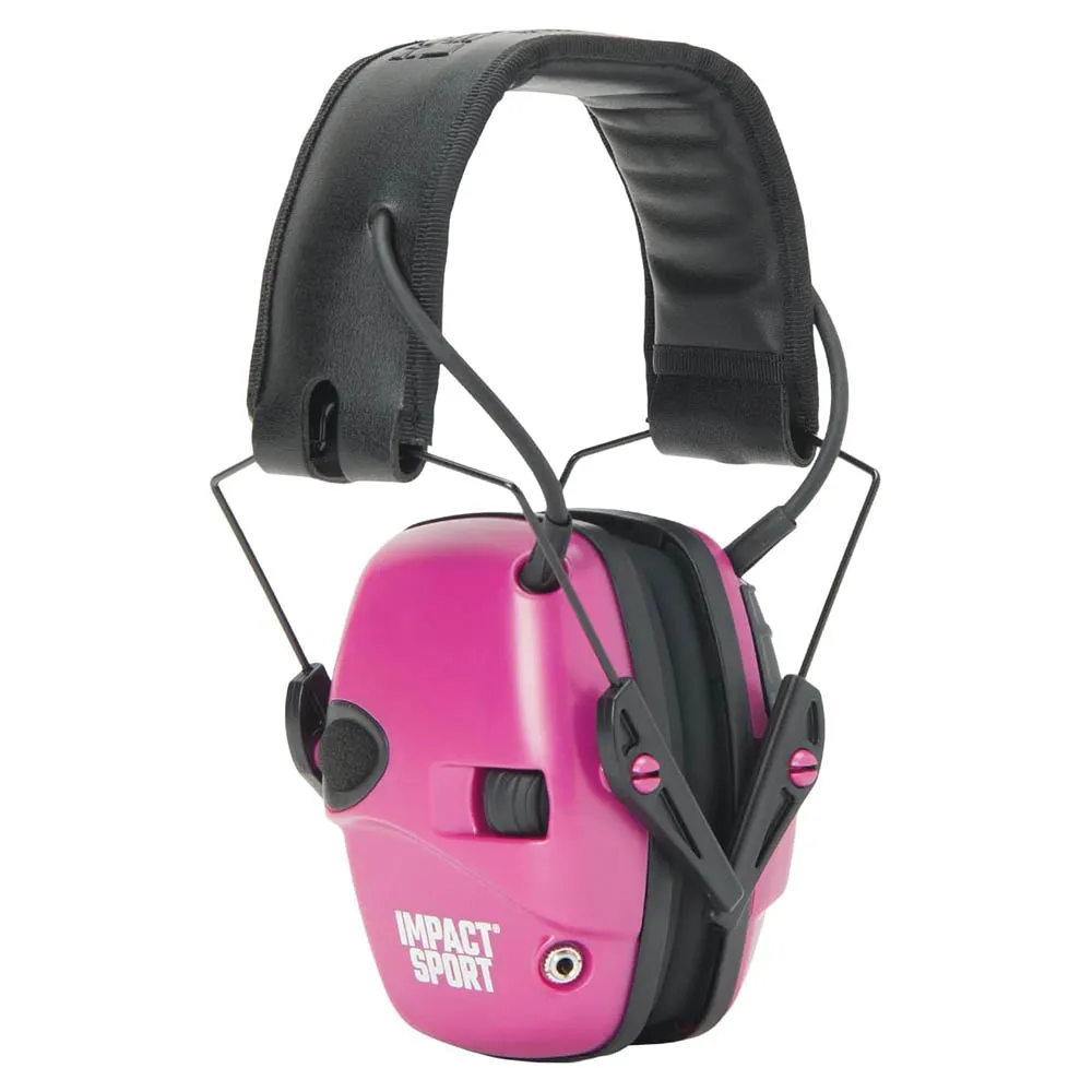 Howard Leight Impact Sport 22 dB Women's Electronic Shooting Earmuffs, Berry Pink/Black