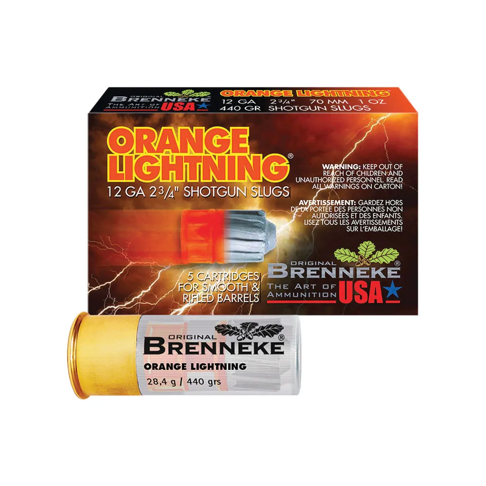 Brenneke Orange Lightning 12 Gauge Shotshell Slug, 440 gr 5rds
