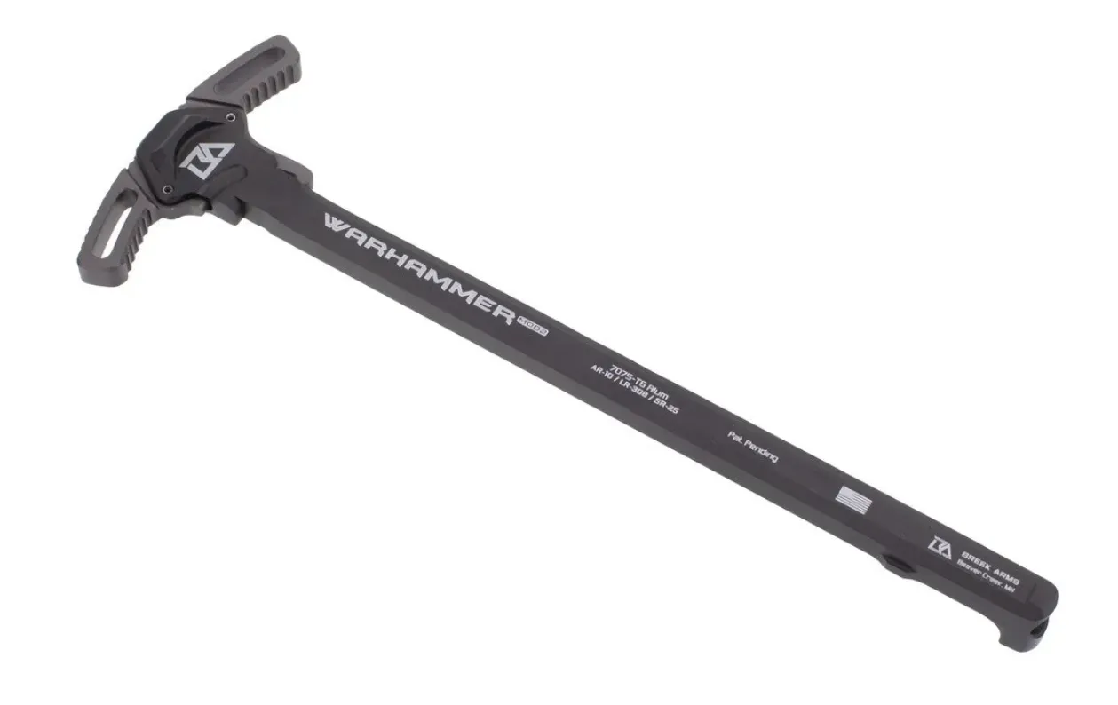 Breek Arms Warhammer Mod2 Gray Ambidextrous Charging Handle for AR-10/LR-308