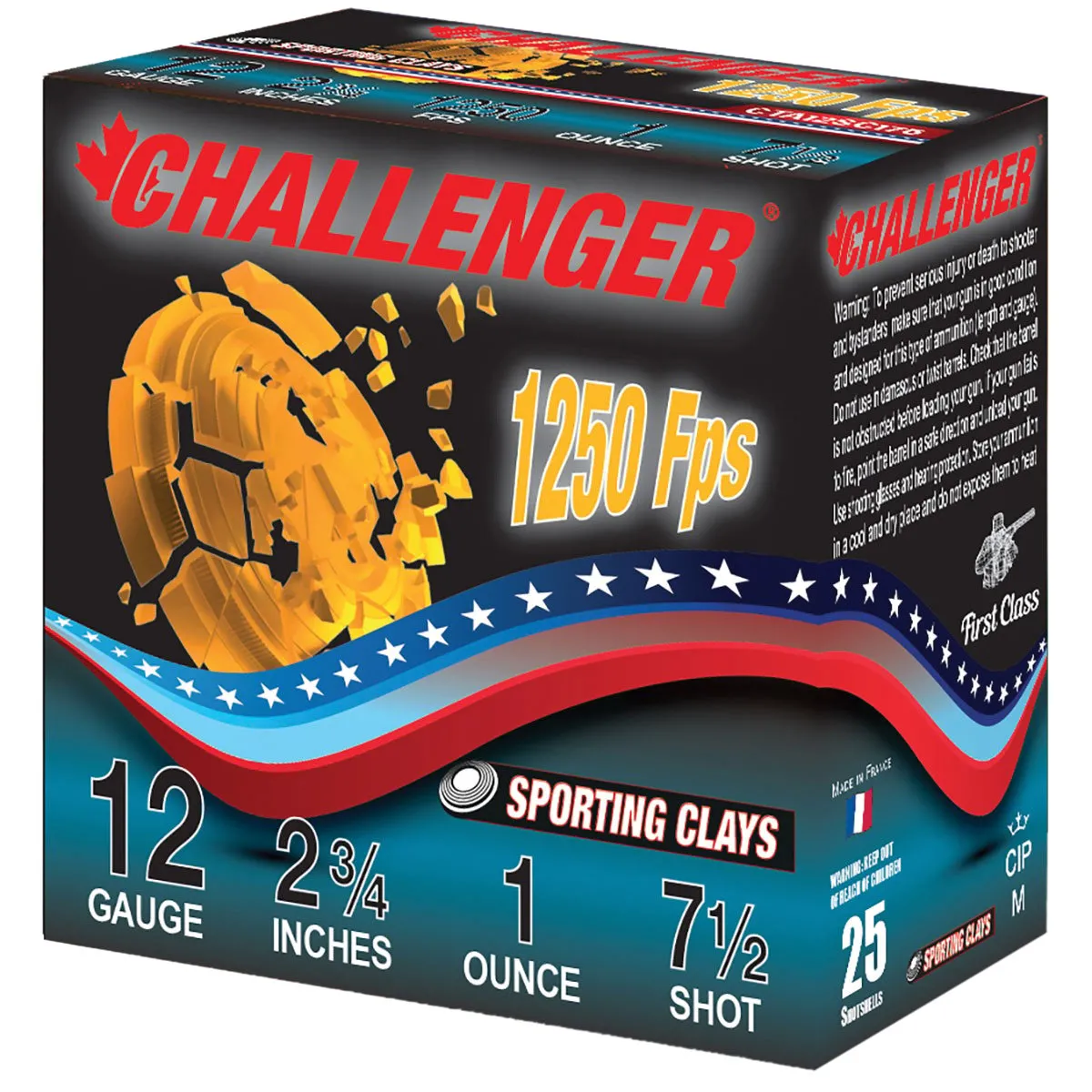 Challenger Sporting Clay 12 Gauge 2-3/4" #7.5 1 Ounce 250rds Case