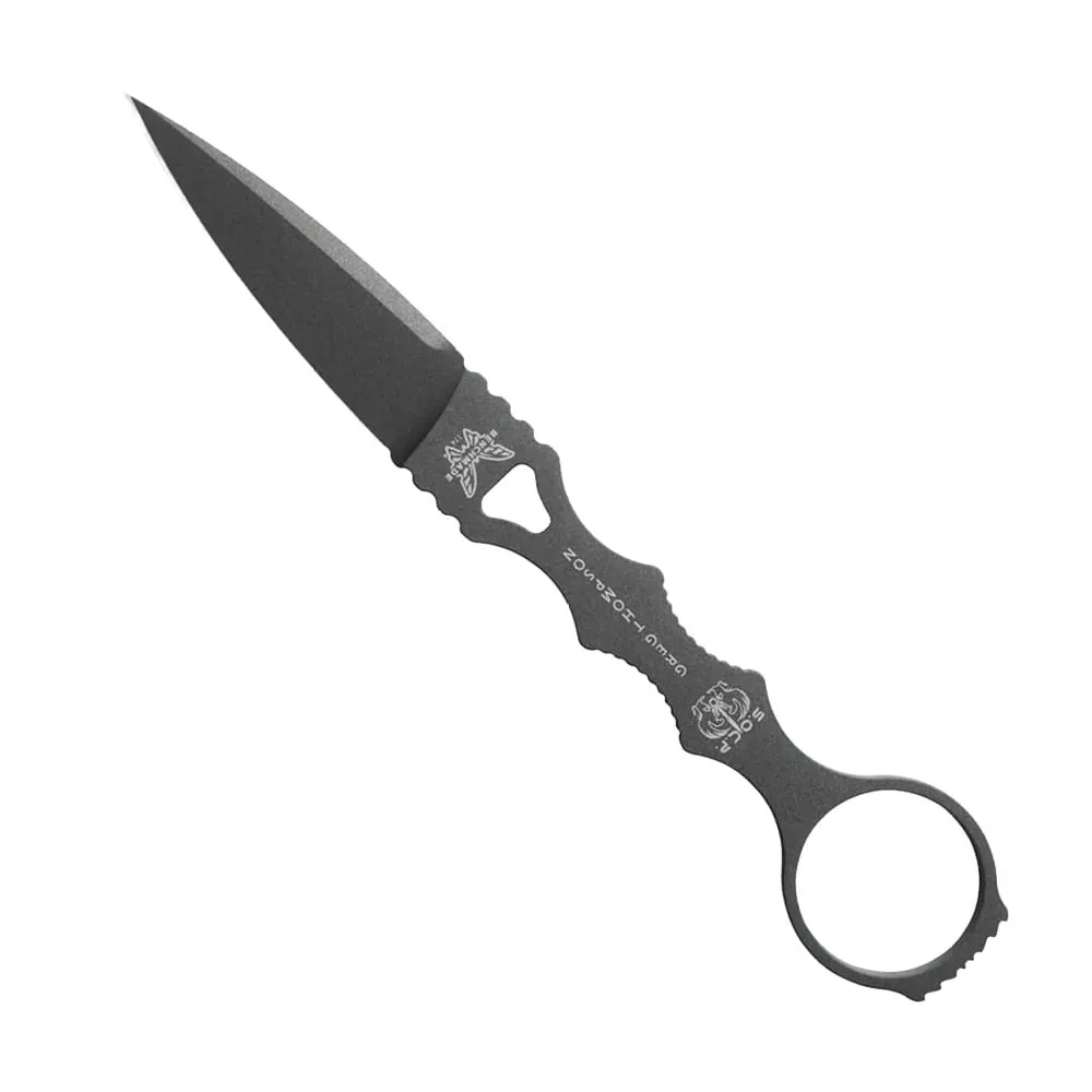 Benchmade SOCP Single Edge Dagger Fixed Blade, Tungsten/Black