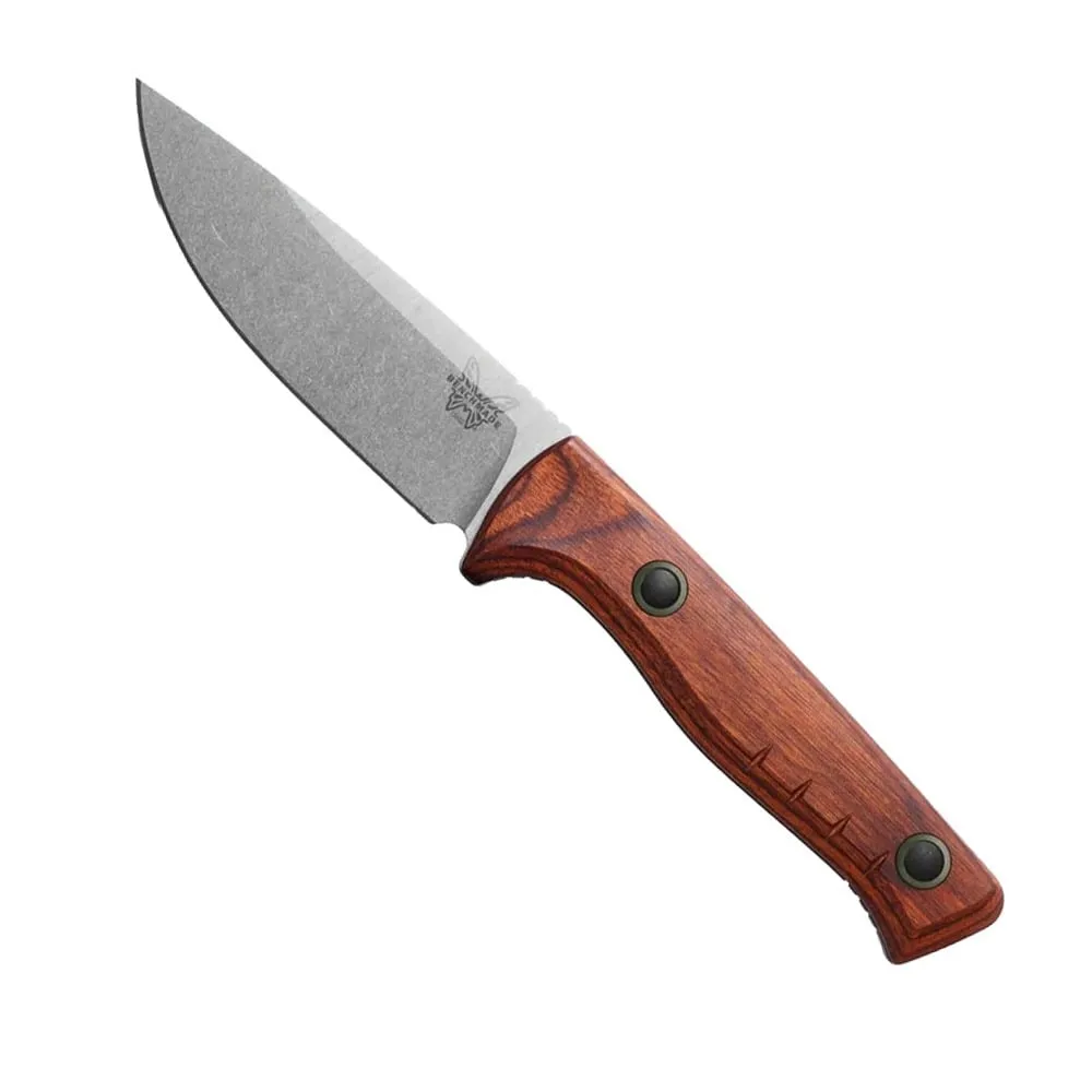 Benchmade SlipRidge Fixed Blade Knife, Dark Brown Wood