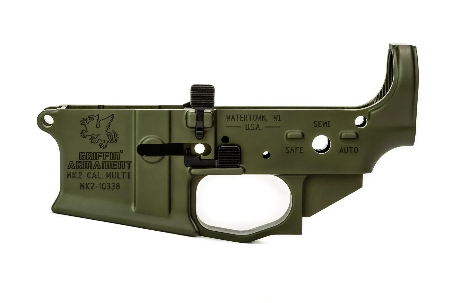 Griffin Armament MK2 Stripped Lower Warhawk Green Multi-Cal